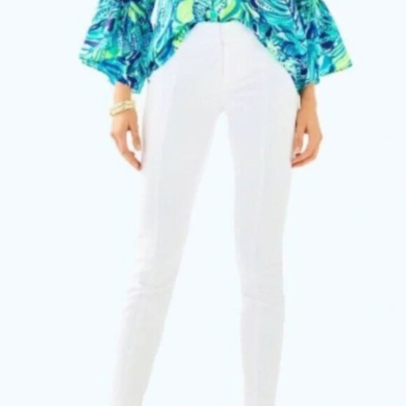 Lilly Pulitzer Chantal Stretch Dinner Pants in Ivory Size 4 - Picture 1 of 9